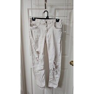 Mango Isa Denim & Tees White Distressed Skinny Jeans Size 6